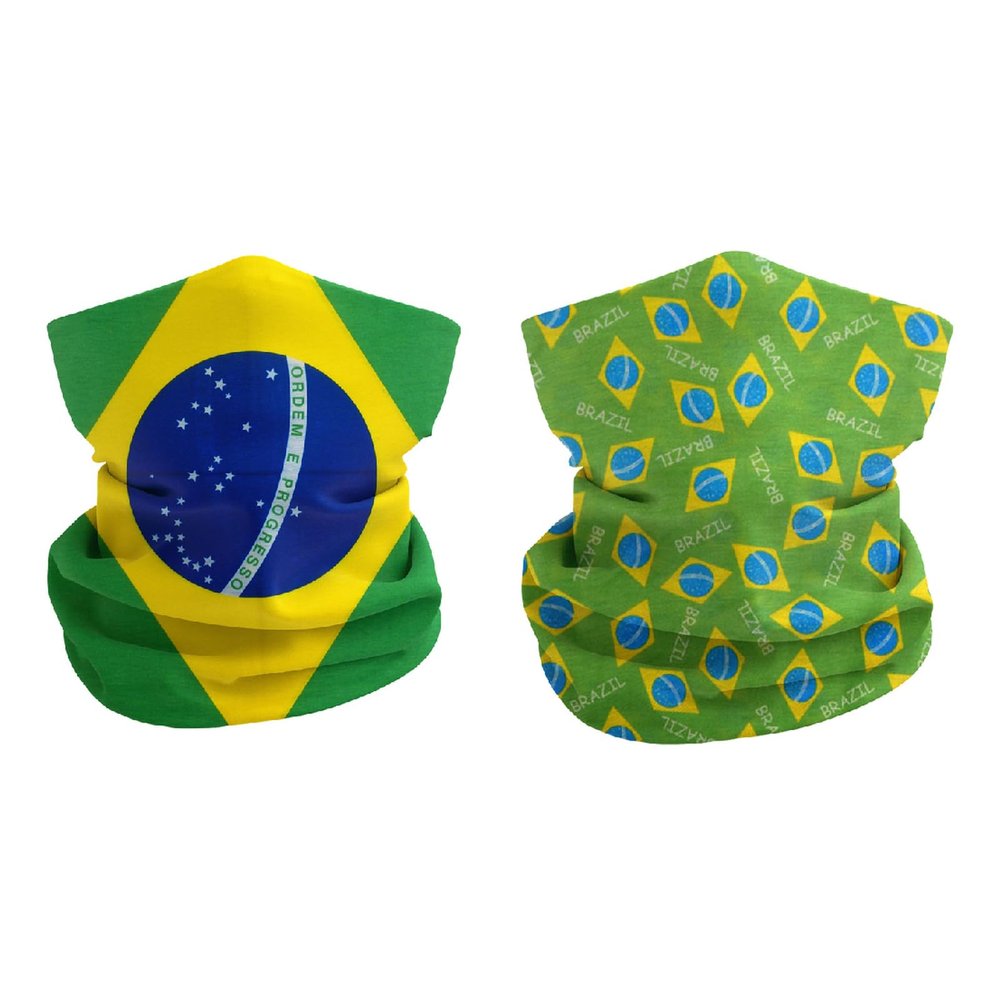 2 Brazilian flag multifunctional Scarf, Neck Gaiter Balaclava Face Mask, outdoor cycling, fishing, sun protection, and dust mask(one size fits all)