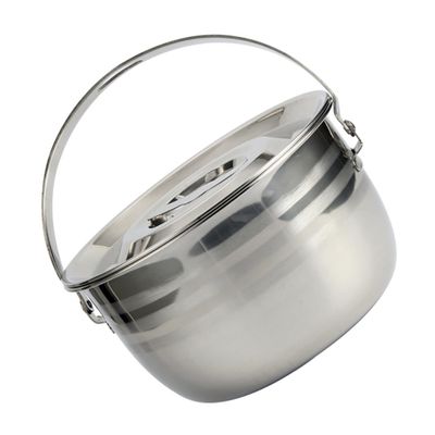 RORPOIR Camping Pot Outdoor Cookware Camping Pans Camp Cookware Hanging Pot Camping Oven Hiking Cooking Utensils Stew Pot Kettle and Pot Stainless Steel Universal Child Stove