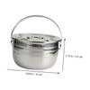 RORPOIR Camping Pot Outdoor Cookware Camping Pans Camp Cookware Hanging Pot Camping Oven Hiking Cooking Utensils Stew Pot Kettle and Pot Stainless Steel Universal Child Stove view 2