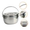 RORPOIR Camping Pot Outdoor Cookware Camping Pans Camp Cookware Hanging Pot Camping Oven Hiking Cooking Utensils Stew Pot Kettle and Pot Stainless Steel Universal Child Stove view 4