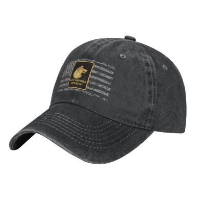 Army 27th Infantry Regiment DUI Denim Trucker Hat Baseball Cap for Men Cowboy Dad Black