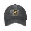 Army 27th Infantry Regiment DUI Denim Trucker Hat Baseball Cap for Men Cowboy Dad Black view 2