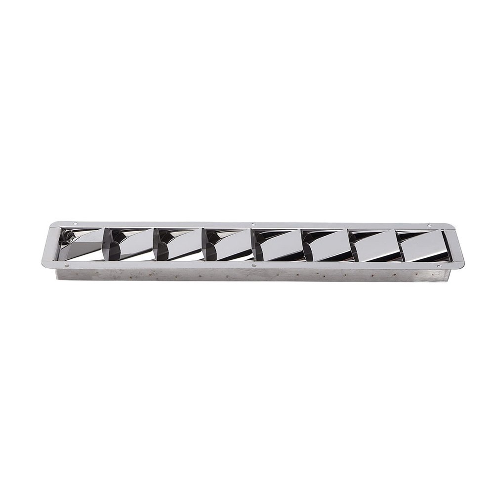 Akozon Marine Vent Grille Oblong Stainless Steel 8 Slots Grid Cover Boat Shutters Blind Louvre Stainless Steel Marine Louvered Vent