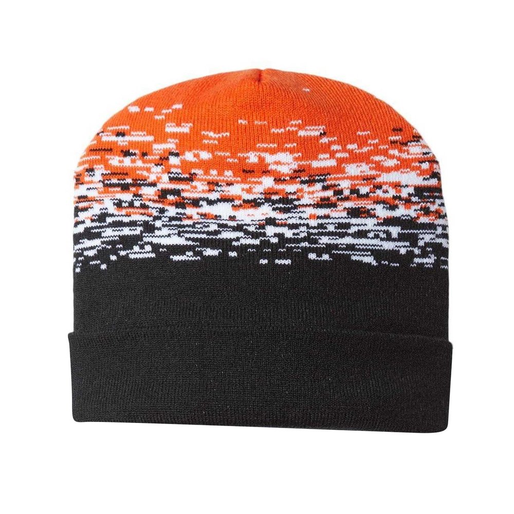 CAP AMERICA Static Pattern Knit with Cuff One Size True Navy/Heather Grey