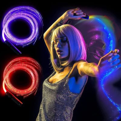 AMeLL 6Ft Dance Space Whip Lights, LED Fiber Optic Whips, 360 Swivel Pixel Whip Toys, Bright Light Color Effect Mode Whip