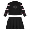 TiaoBug Kids Girls Figure Skating Costumes Spiral Ice Skating Jacket and Pleated Skater Skirt Athletic Tracksuit Set Pink 10-11 Years view 4