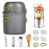 MDybf Camping Cookware Kit, Lightweight Camping Cooking Set with Foldable Wood Stove Pots Pans for Picnic Hiking Outdoor Backpacking Gear view 1