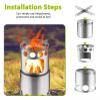 MDybf Camping Cookware Kit, Lightweight Camping Cooking Set with Foldable Wood Stove Pots Pans for Picnic Hiking Outdoor Backpacking Gear view 4