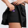 CRZ YOGA Girls Feathery-Fit Soft Athletic Pleated Skirts - Tennis School Casual Skorts with Pockets Liner Kids Teen Black Small view 4