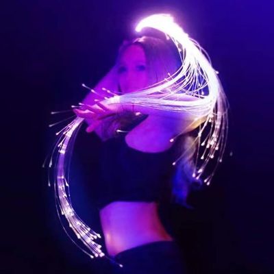 AMeLL LED Fiber Optic Whip, 6ft/178cm 360 Swivel Dance Space Whip, USB Rechargeable Pixel Whip 10 Glowing Modes