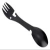 5 in 1 Stainless Steel Camping Utensils, Multifunction Black Spork Tableware with Fork Spoon Botter Can Opener for Outdoor Travle view 1