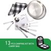 Camping Cutlery Set,Camping Silverware Kit Cutlery Organizer Utensil Picnic Mess Set,Travel Camping Portable Fork Spoons Plate Cutlery Set for Hiking, Picnic and Backpacking, Perfect for 1-2 Person ( view 2