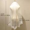 ROSEEDEN One Tier 1 T Lace Veil wedding bridal woman short veil soft tulle veil with metal comb (One Tier Length 35", Width 57", Ivory with Lace) view 2