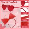 Lainlight Adult Tutus for Women, 4 Layered Tulle Tutu Skirt Set with Heart Sunglasses and Bow Headband Colorful Party Favors for Valentine's Day Red view 2