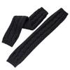 Flush of Dawn Women Warm Knitted Arm Warmers Gloves Wool Fleece Elbow Long Fingerless Gloves Thickened Thumb Hole Gloves (Black) view 1
