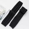 Flush of Dawn Women Warm Knitted Arm Warmers Gloves Wool Fleece Elbow Long Fingerless Gloves Thickened Thumb Hole Gloves (Black) view 2