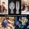 Xcello Fork and Spoon, Portable Folding Titanium Spork Fork, Lightweight Outdoor Camping Cutlery(Fork + Spoon-Silver) view 3