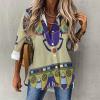 Egyptian Scarab Women's T-Shirt Irregular Hem Shirt Long Sleeve Blouse Loose Fit Tee Tops XL view 2