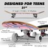 Magneto Cruiser Skateboard - Longboard-Style Cruiser for City Commutes - Beginner Skateboard Setup with ABEC-5 Bearings & 95A Wheels - 7-Ply Maple Deck, 31" x 8", Droopy Smile view 4
