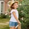 Arshiner Girls White Shirts Ruffle Short Sleeves White Tops for Girls Trendy Casual Summer Blouses Tees Tops 10-11 Years view 2