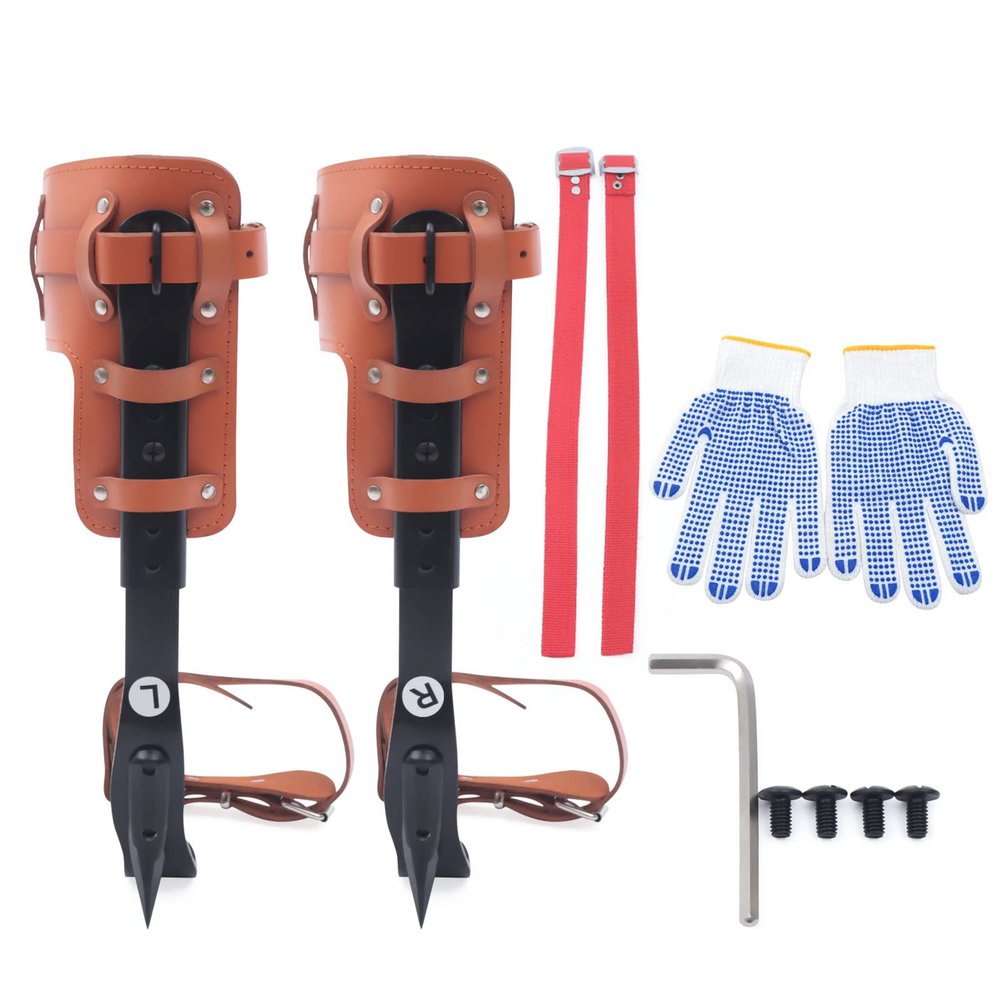 EurHomePlus Tree Climbing Spikes Set,Tree Climbing Gear with Adjustable Climbing Belt, Tree Climbing Tool Non-Slip Pedal, Adjustable Climbing Belt and Rope for Indoor and Outdoor Sports