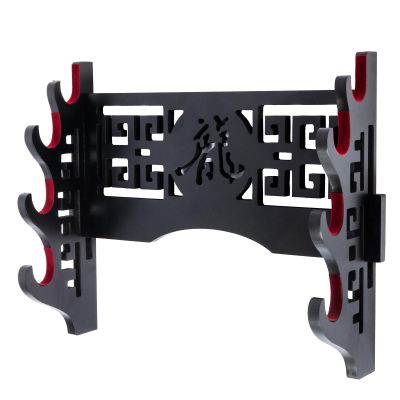 YCJvex Wall Mount Sword Holder - 4 Tier Velvet Padded Katana Stand Samurai Rack Samurai Sword Display Rack Wand Wakizashi Sword Stand Zoro Animation Sword Display (Dragon 4-Tier)