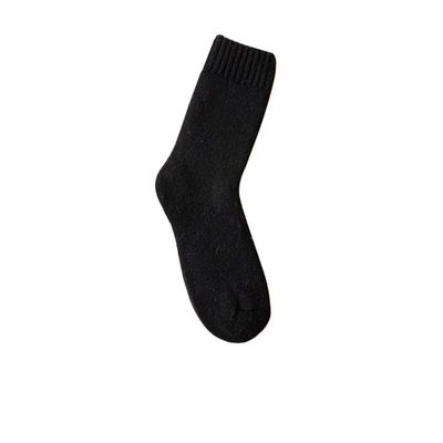 5 Pairs Winter Warm Women Socks Wool Male Men Socks Super Thicker Solid Socks Merino Wool Socks Against Cold Snow Terry Socks (Color : Black, Size : 5pairs)