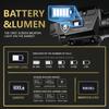 WARRIORLAND MA1 800 Lumens Rail Mounted Universal Pistol Light, Combo Custom Holster for Glock 17/19 Gen 3-5 & 22/23 /31/32 Gen 3-4 & 19X /44/45, Rechargeable | Screen Power Status view 4