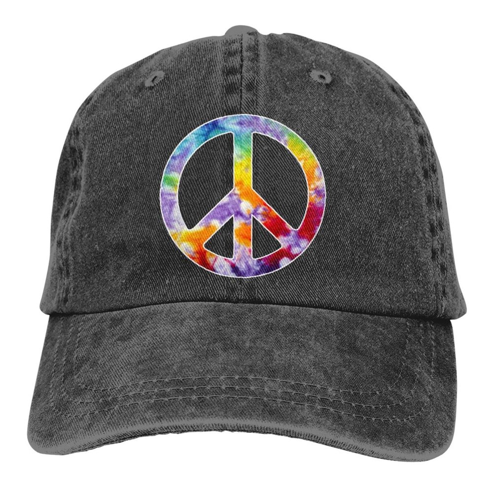 Coexist Peace Symbol Hat Vintage Washed Distressed Cotton Dad Hat Baseball Cap Adjustable Polo Trucker Unisex Style Headwear Black