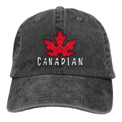 Canadian Maple Leaf Hat Vintage Washed Distressed Cotton Dad Hat Baseball Cap Adjustable Polo Trucker Unisex Style Headwear Black