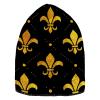 Knit Winter Beanie Hat Fleur-de-lis-Retro-Gold Warm Reversible Beanie Cap view 1