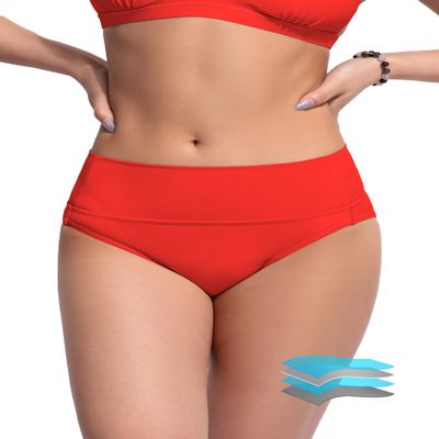 Beautikini Period Swimwear Bikini Menstrual Swim Bottoms Leakproof Bathing Suits for Teens Girl(Bittersweet Small)