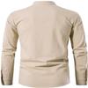 AIFARLD Men's Long Sleeve Shirts Retro Style Lace up for Medieval,Viking,Hippie Matching Cosplay Pirate Renaissance Costume Beige view 3