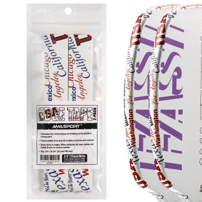 PICKLETECH Pickleball Paddle Protection Tape - Paddle Head Edge Guard - Racket Edge Protection Tape -Fit Perfectly Curved Edge -USA Citys Name White