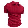 Mens V Neck Polo Shirts Short Sleeve Cotton Casual Business Work Stylish Summer T Shirt Stretch Slim Fit Knit Muscle Workourt Athletic Golf Tees Wine view 1