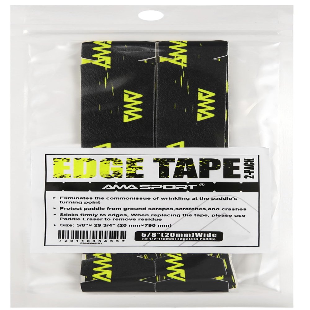 PICKLETECH Pickleball Paddle Protection Tape - Pickleball Paddle Edge Guard Tape - Racket Edge Protection Tape -Fit Perfectly Curved Edge -AMA Patterns Black Yellow