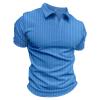 Men's Short Sleeve Polo Shirts V Neck Slim-fit Cotton Golf Sport Shirts Basic Designed Solid Knit Summer Moisture-Wicking Performance Exercise Muscle Casual Pullover Top Blue view 1