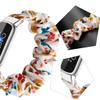 Scrunchies Compatible with Fitbit Luxe Bands, Women Fancy Elastic Bracelet Stretch Soft Fabric Replacement Wristbands Straps for Fitbit Luxe Fitness Tracker, Small/Large (GoldFloral, Small) view 3