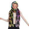 Hooded Scarf with Pockets Tie-dye-Crawfish-Rainbow Warm Long Hooded Scarf with Mittens view 1