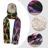 Hooded Scarf with Pockets Tie-dye-Crawfish-Rainbow Warm Long Hooded Scarf with Mittens view 4
