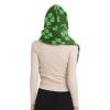 Hooded Scarf with Pockets Green-Clover-st Warm Long Hooded Scarf with Mittens view 2