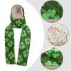 Hooded Scarf with Pockets Green-Clover-st Warm Long Hooded Scarf with Mittens view 4