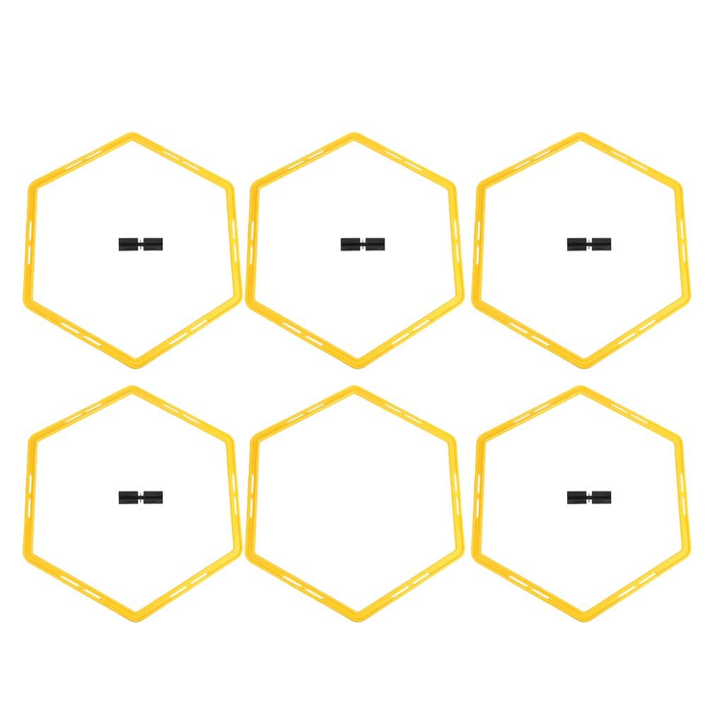 Gavigain 6Pcs Hexagons Agile Rings,Speed Agility Training Polygon Physical Training Hexagonal Step Suit Football Equipment