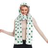 Hooded Scarf with Pockets St-Patrick-Day-Green-Grass Warm Long Hooded Scarf with Mittens view 1