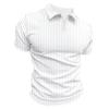 Mens V Neck Polo Shirts Short Sleeve Cotton Casual Business Work Stylish Summer T Shirt Stretch Slim Fit Knit Muscle Workourt Athletic Golf Tees White view 1