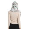 Hooded Scarf with Pockets Mahjong-China-Culture-Hipster Warm Long Hooded Scarf with Mittens Black view 2