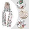 Hooded Scarf with Pockets Mahjong-China-Culture-Hipster Warm Long Hooded Scarf with Mittens Black view 4