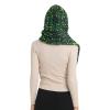 Hooded Scarf with Pockets St-Patricks-Party-Shamrock Warm Long Hooded Scarf with Mittens Black view 2