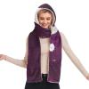 Hooded Scarf with Pockets Purple-tai-chi Warm Long Hooded Scarf with Mittens