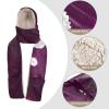 Hooded Scarf with Pockets Purple-tai-chi Warm Long Hooded Scarf with Mittens view 4